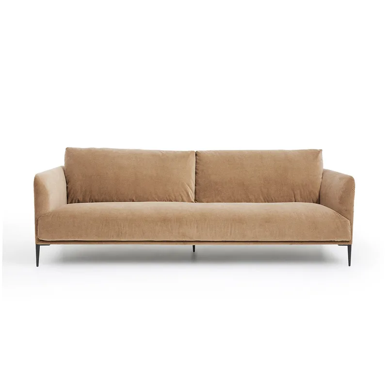 Καναπές από βελούδο stonewashed Oscar Μ103xΠ200xΥ82cm