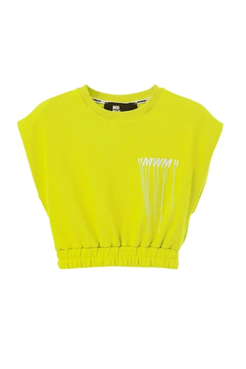 MOD WAVE MOVEMENT BLACK CAPSULE WOMAN CROPPED SWEATSHIRT 001 - Κίτρινο-MW072010570-YELLOW