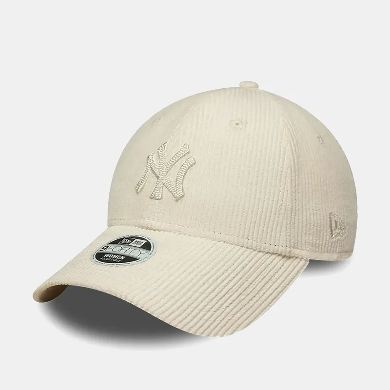 NEW ERA WOMEN'S NEW YORK YANKEES MLB CORD CREAM 9FORTY ADJUSTABLE CAP ΜΠΕΖ