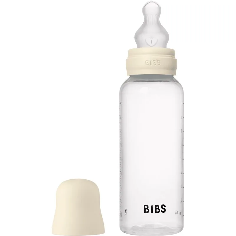 BIBS Anti-Colic Baby Bottle Silicone μπιμπερό κατά των κολικών με πιπίλα σιλικόνης Ivory 270 ml