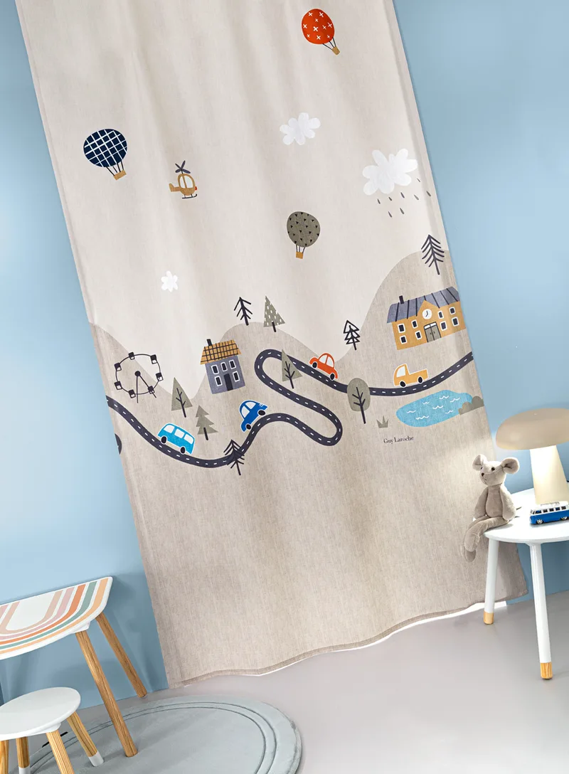 Κουρτίνα Με Τρέσα 150X270 Guy Laroche Bebe Roadtrip Natural (150x270)