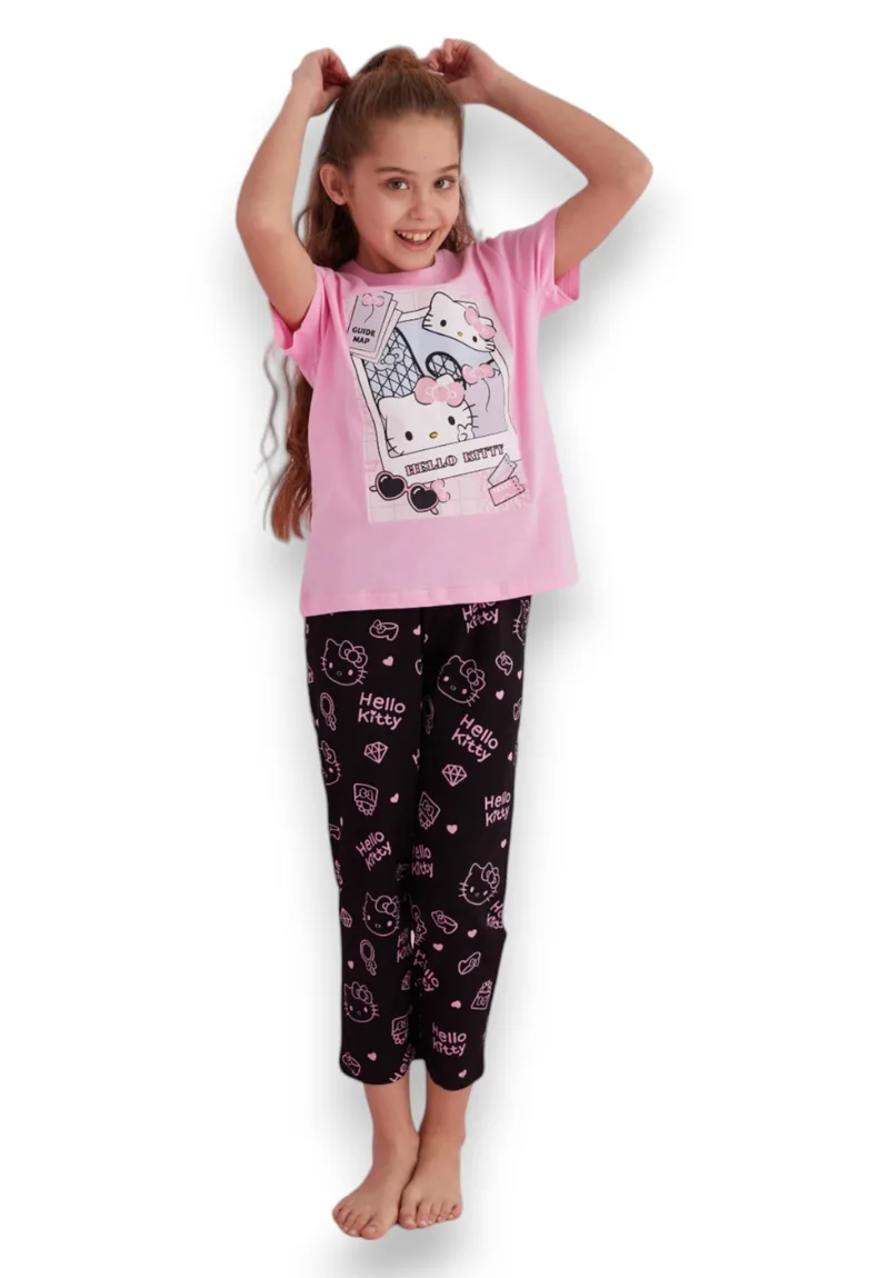 Πιτζάμα παιδική με μακρύ παντελόνι Hello Kitty Travel HK013K-Ροζ