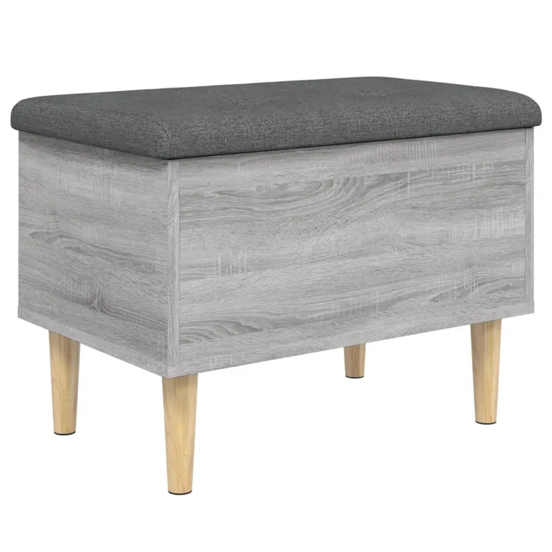 vidaXL Παγκάκι Αποθήκευσης Γκρι Sonoma 62x42x46 εκ. Επεξεργασμένο Ξύλο