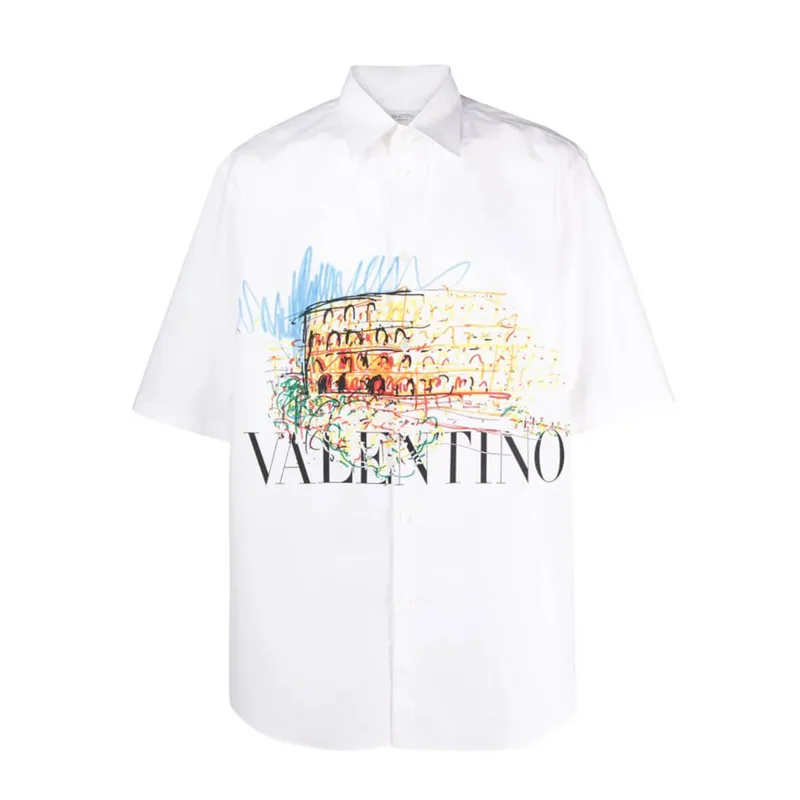 VALENTINO GARAVANI Ανδρικό Λευκό Graphic Print Shirt
