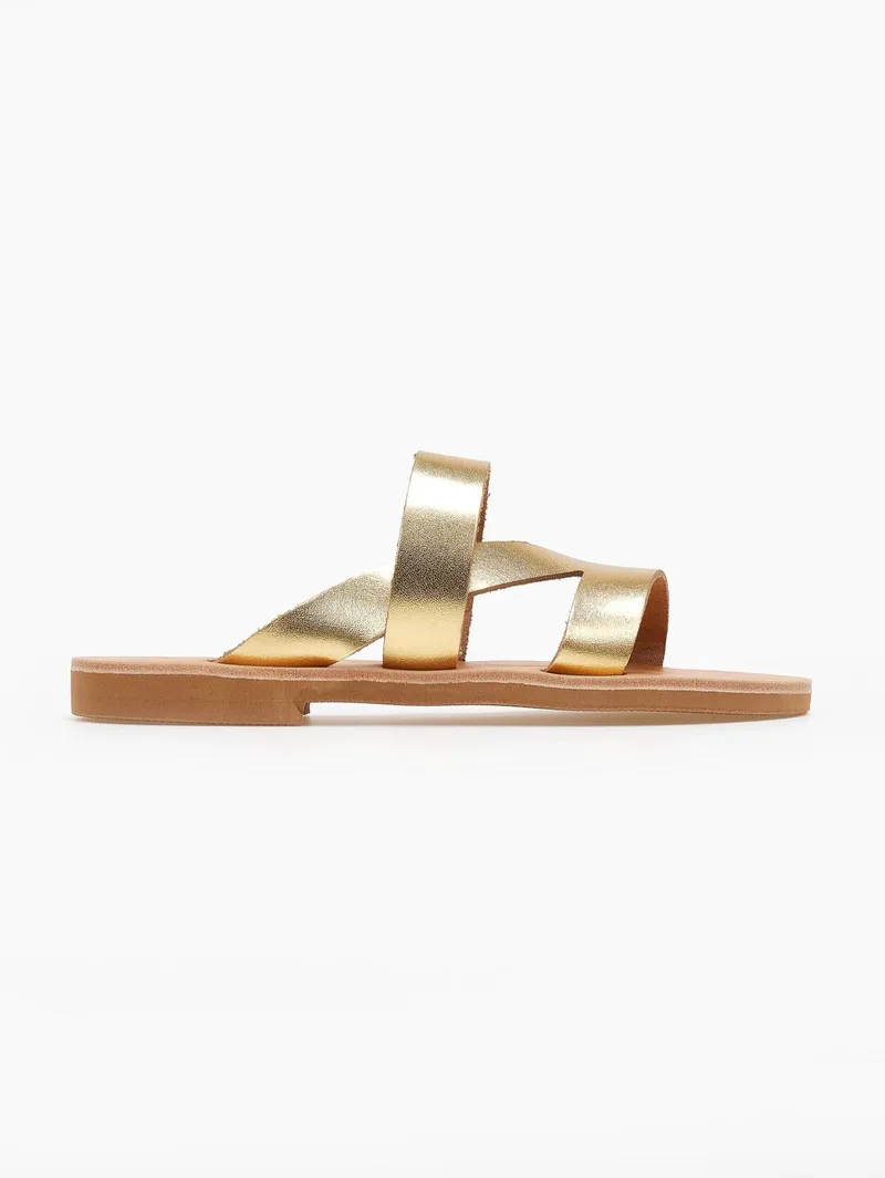 IRIS Leather Sandals - 22/40 - Light Χρυσό