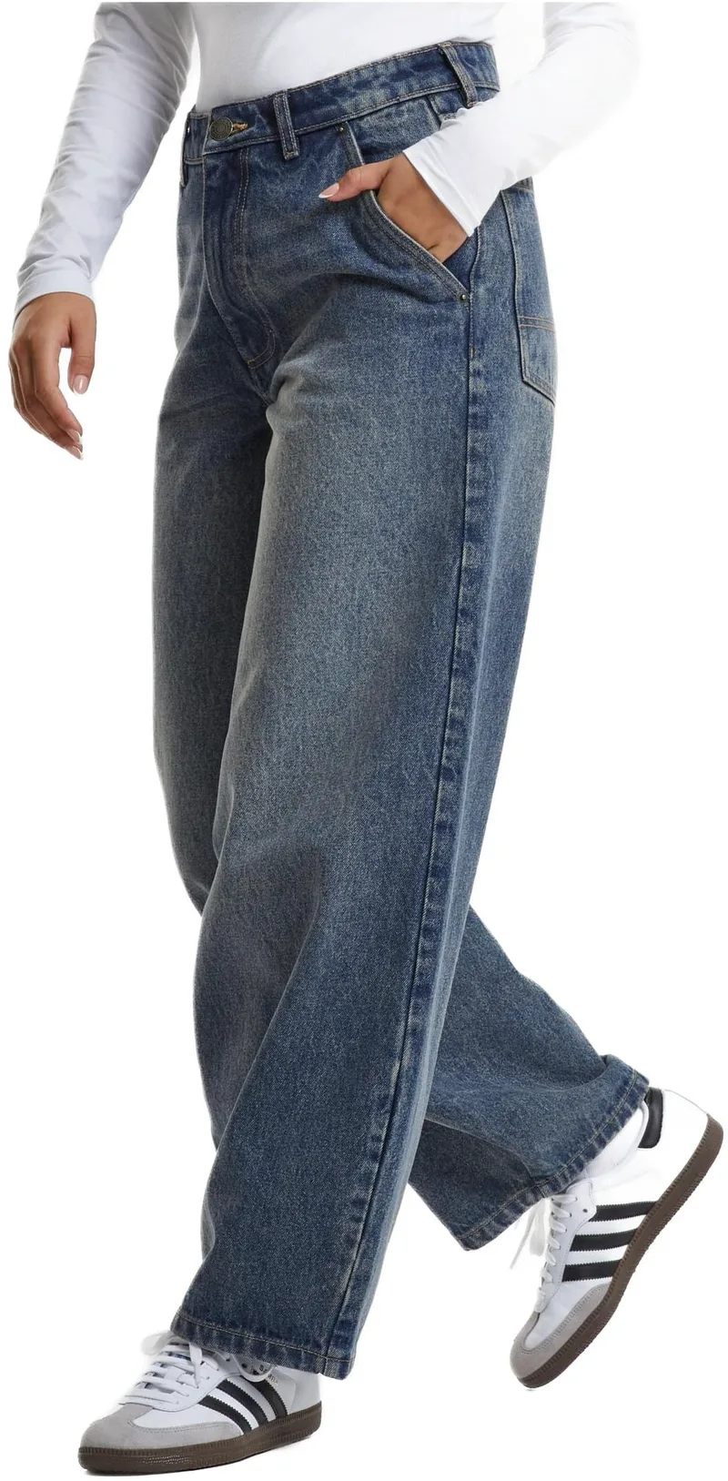Ladies Tapered Baggy Jeans Urban Classics TB7099-17835 dirty washed