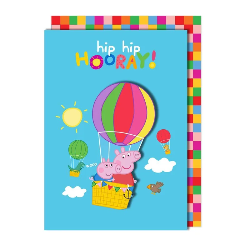 Ευχετήρια κάρτα αερόστατο Τache - Peppa Pig