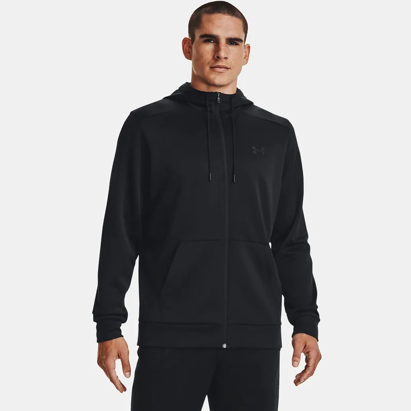 UNDER ARMOUR ARMOUR FLEECE FULL-ZIP HOODIE ΜΑΥΡΟ