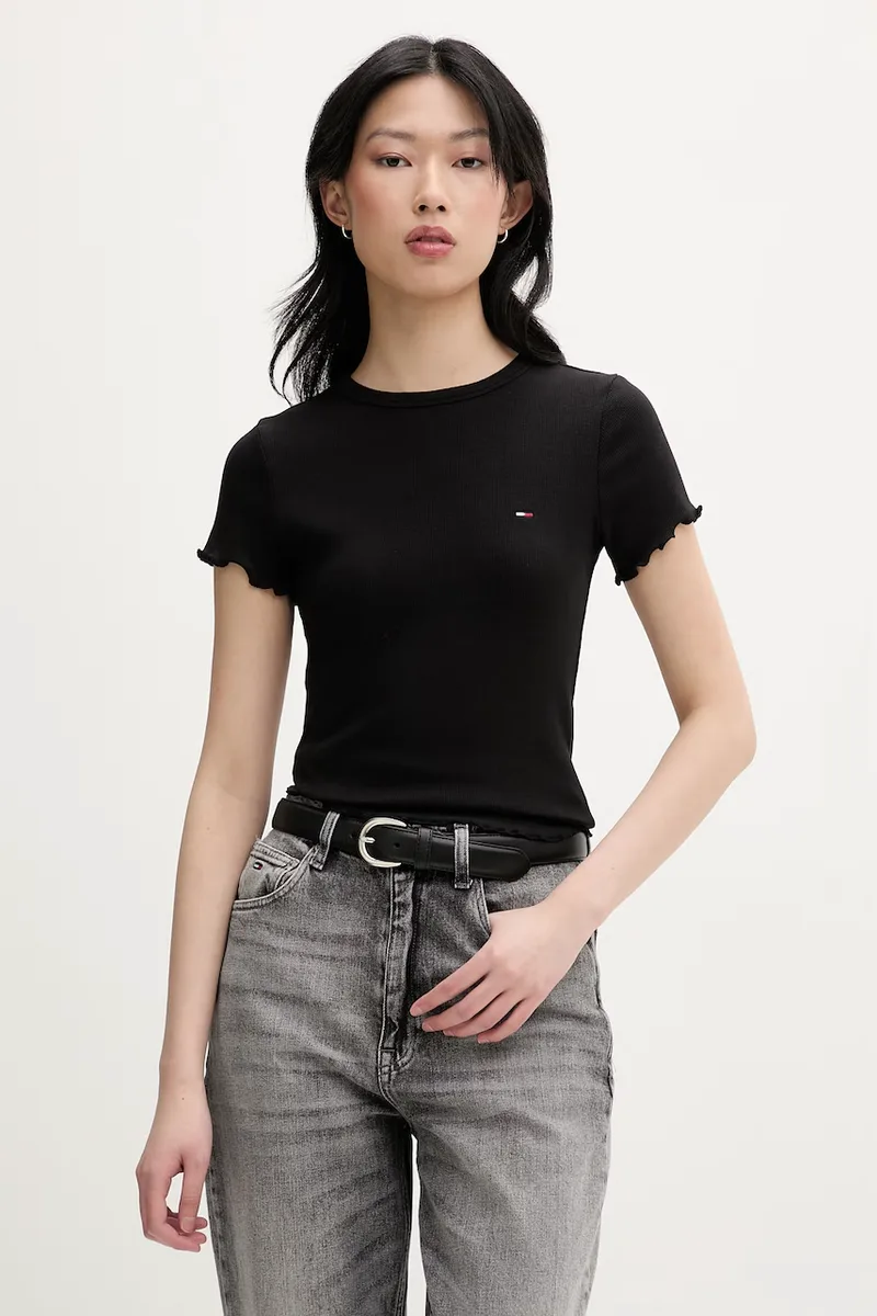 Tommy Jeans T-shirt γυναικείο βαμβακερό με ελαστάνη