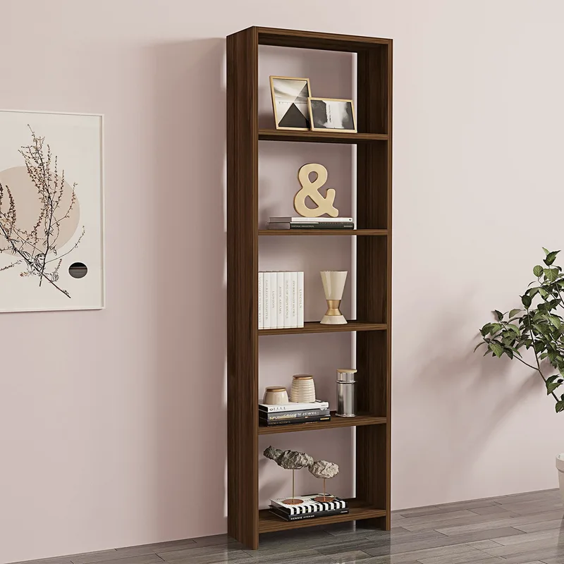 Βιβλιοθήκη Δαπέδου 5 Θέσεων (50x19.6x150) A-G New 835PUQ3633 Walnut