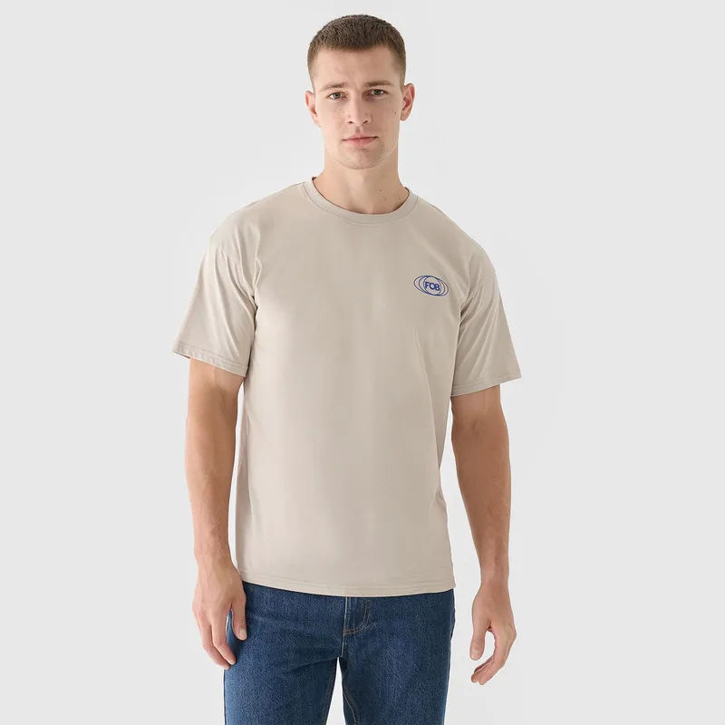 4F MEN'S OVERSIZE T-SHIRT WITH PRINT ΜΠΕΖ