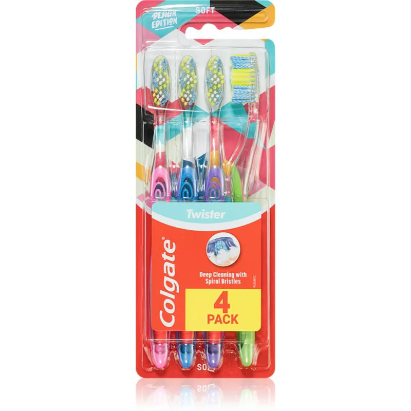 Colgate Twister Design Edition οδοντόβουρτσα 4 τμχ