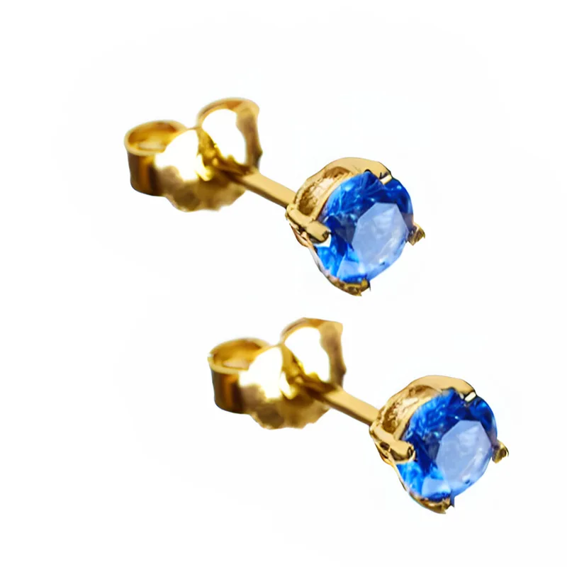 Σκουλαρίκια Καρφωτά Χρυσά κ9 topaz zircon Gatsa SK776
