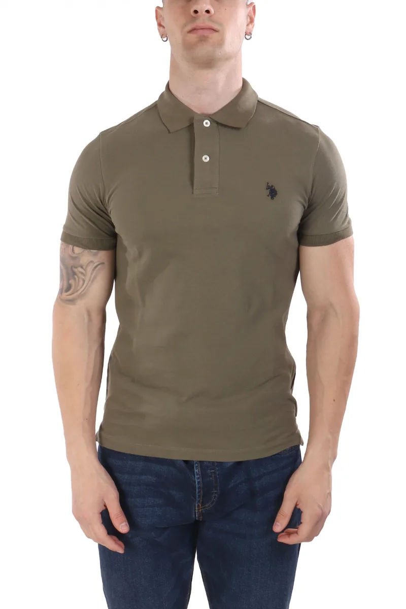 U.S.POLO ASSN T-SHIRT CREW NECK LOGO BREN ΧΑΚΙ