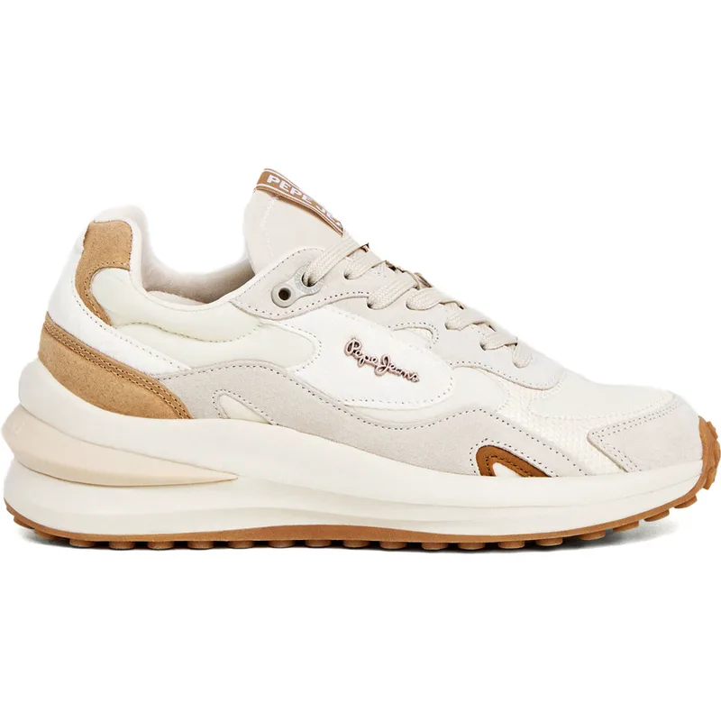 Pepe Jeans εκρού δερμάτινο sneaker WINSLOW PLS600035