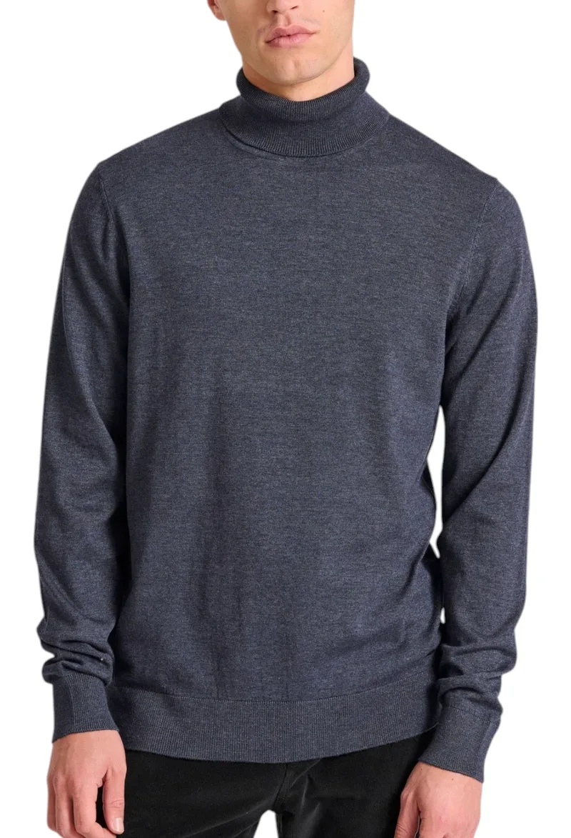Πουλόβερ Funky Buddha Turtle Neck - The Essentials FBM010-005-09-NAVY MEL Ανδρικό