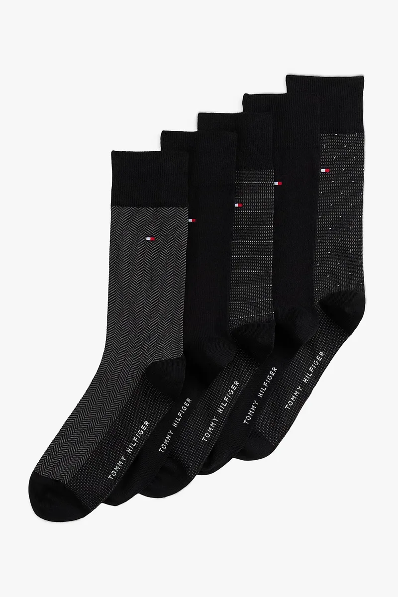 Tommy Hilfiger Ανδρικές κάλτσες σε ειδική συσκευασία TH Men Sock Gift Box herringbone dot (Συσκ. με 5 ζέυγη)-701235374-002