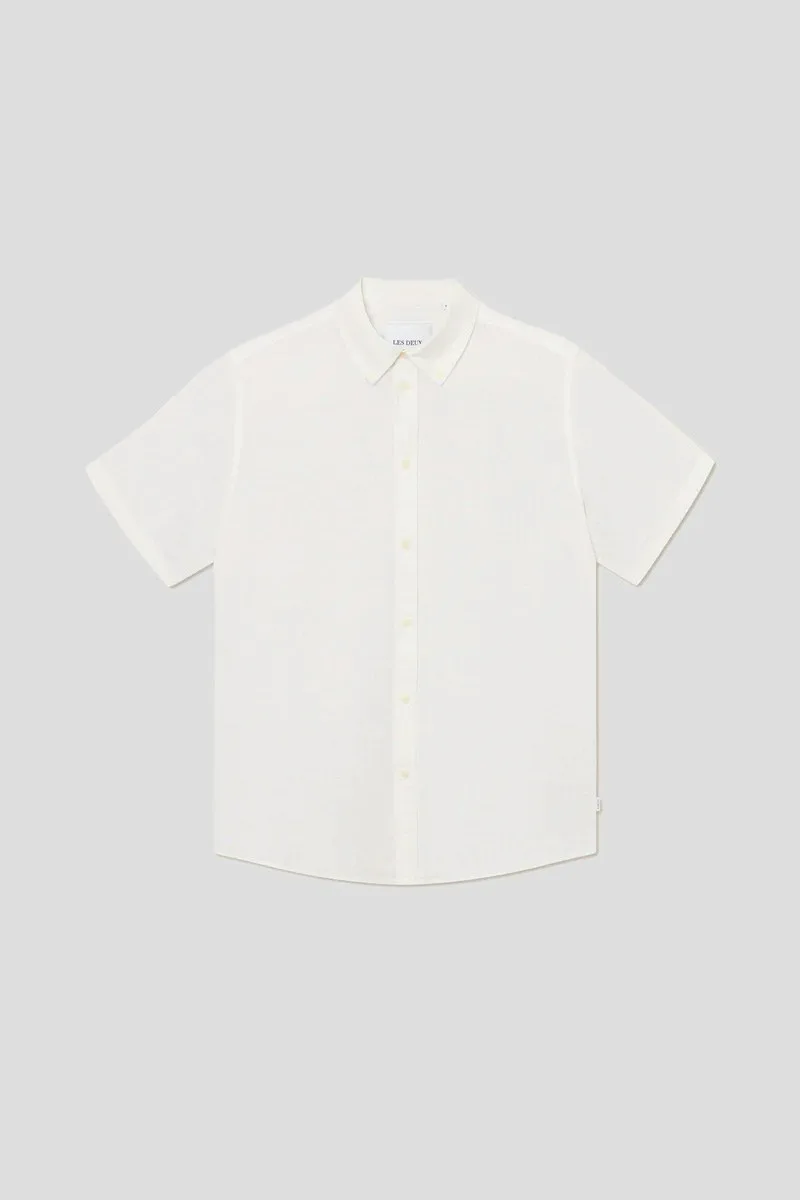 LES DEUX Ανδρικό Λευκό Kris Linen SS Shirt