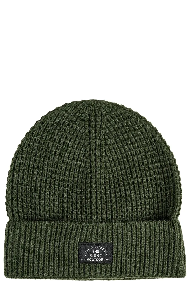 Σκούφος Funky Buddha Πλεκτός Με Λογότυπο FBM006-054-10-OLIVE Ανδρικό
