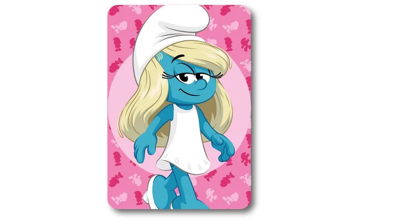 Κουβέρτα Fleece Peyo Smurfs 12 100X140 Ροζ 100% Polyester