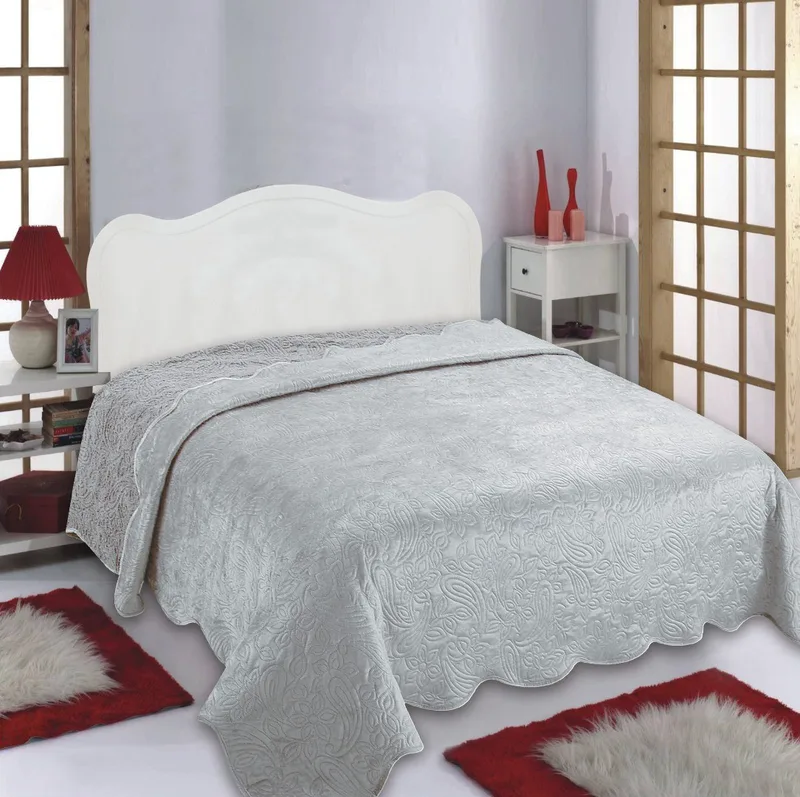 Κουβέρτα Βελούδο King Size Silk Fashion NX2211 Light Grey 240x260