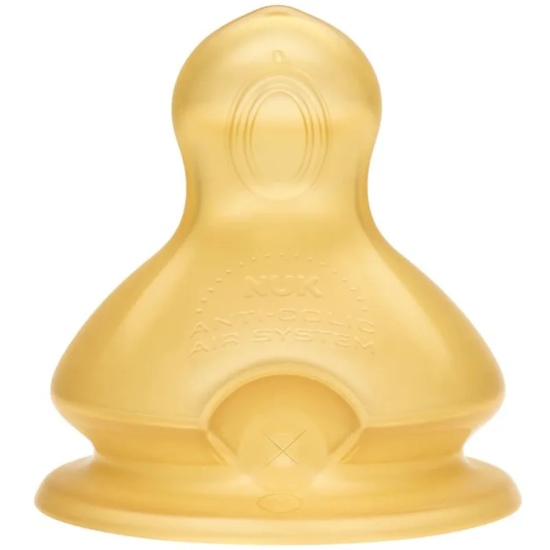 Nuk First Choice Plus No Colic Latex Teat 6m+ Θηλή Καουτσούκ Κατά των Κολικών με Φυσικό Σχήμα 2 Τεμάχια