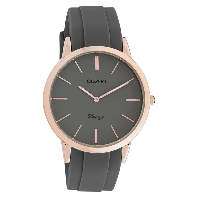 OOZOO Timepieces Vintage Grey Rubber Strap C20172 C20172