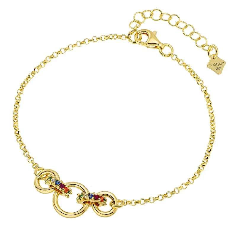 Βραχιόλι Vogue 925 με κρίκους και χρωματιστές πέτρες 4111391 4111391 Ασήμι