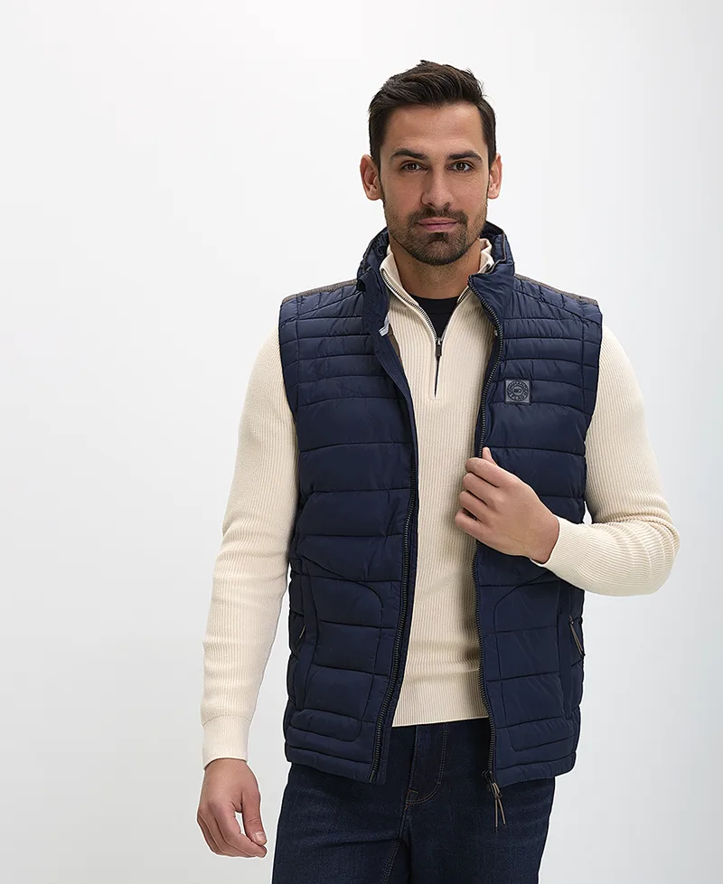 Ανδρικό Γιλέκο Bodywarmer Regular Fit Καπιτονέ Με Φερμουάρ Και Τσέπες_