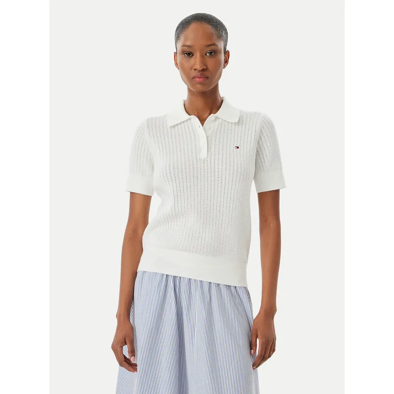Tommy Hilfiger Polo WW0WW49362 Λευκό Slim Fit