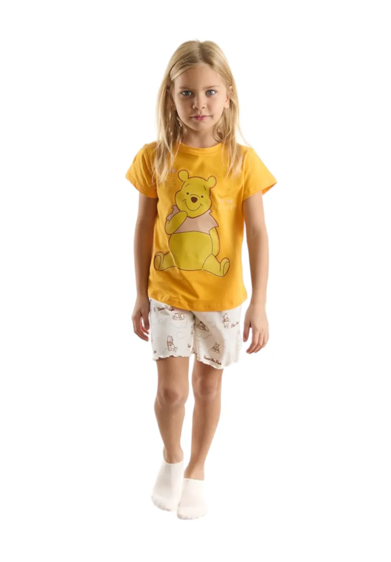 Πιτζάμα για κορίτσι με βερμούδα Winnie the Pooh Disney WP20966-Πορτοκαλί