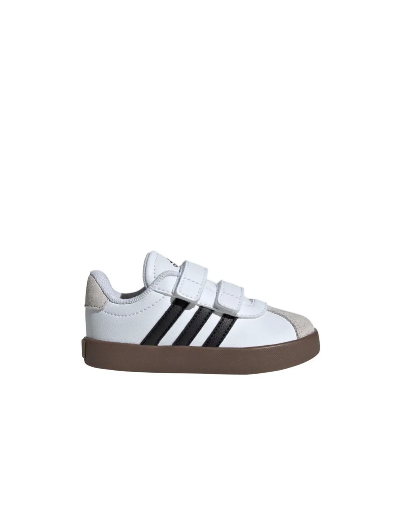 Adidas VL Court 30 Skateboarding Shoes for Kids White and Gray ID9157