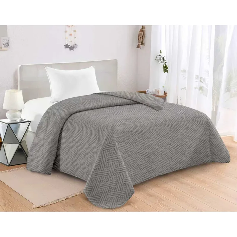 ΚΟΥΒΕΡΛΙ MICROFIBER ΜΟΝΟ 160X240 ADAM HOME GLORIA GREY
