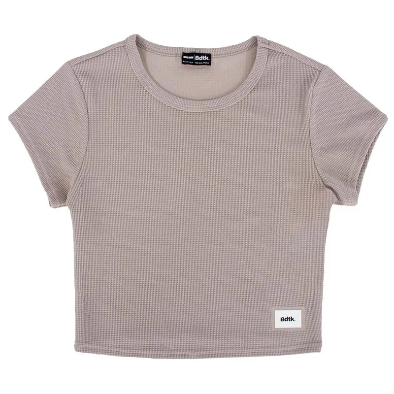 Body Talk W Waffle T-Shirt SS Steel (1261-905328-00509)