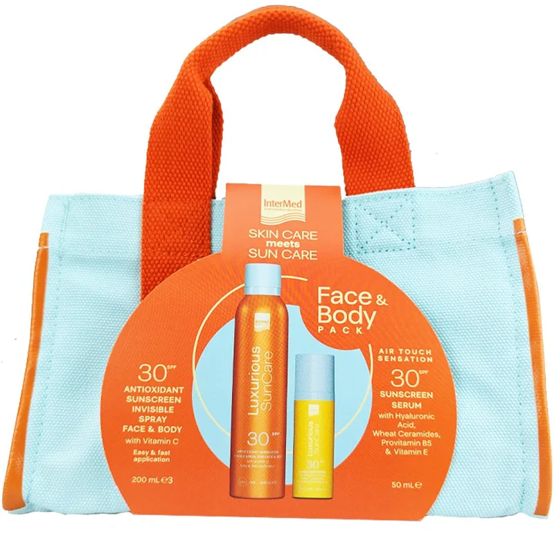 Luxurious Suncare Promo Antioxidant Sunscreen Invisible Spray Spf30, 200ml & Face Spf30 Sunscreen Serum, 50ml & Δώρο Νεσεσέρ 1 Τεμάχιο