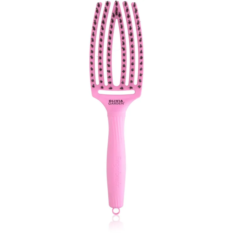 Olivia Garden Fingerbrush ThinkPink Boar & Nylon Ροζ Tokyo βούρτσα για τα μαλλιά 1 τμχ
