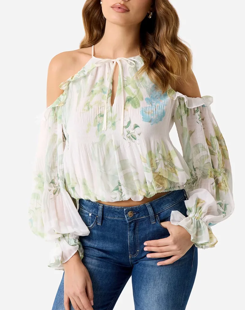 GUESS LS EMILY COLD SHLDR TOP ΠΟΥΚΑΜΙΣΟ ΓΥΝΑΙΚΕΙΟ W6GH94W2397-PMMA Multi