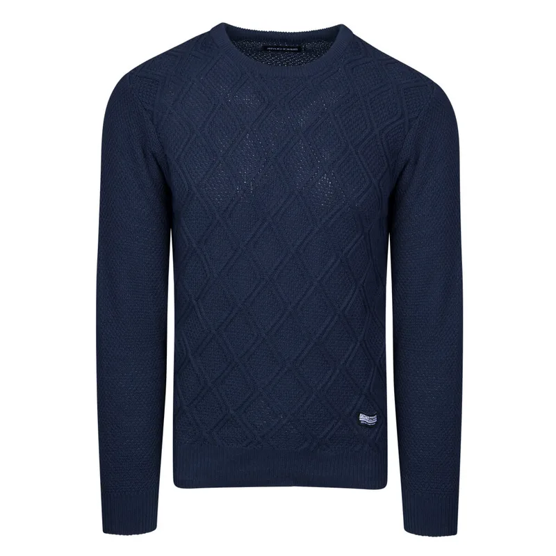 Πουλόβερ Μπλε Σκούρο Round Neck (Modern Fit)
