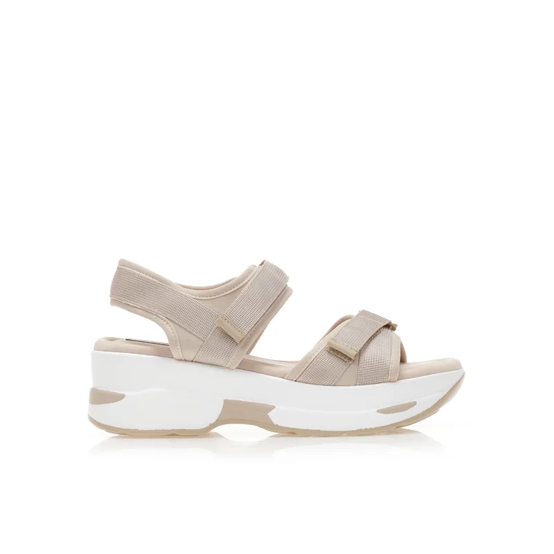 Flatforms μπεζ δερματίνη με σκρατς ΜΠΕΖ