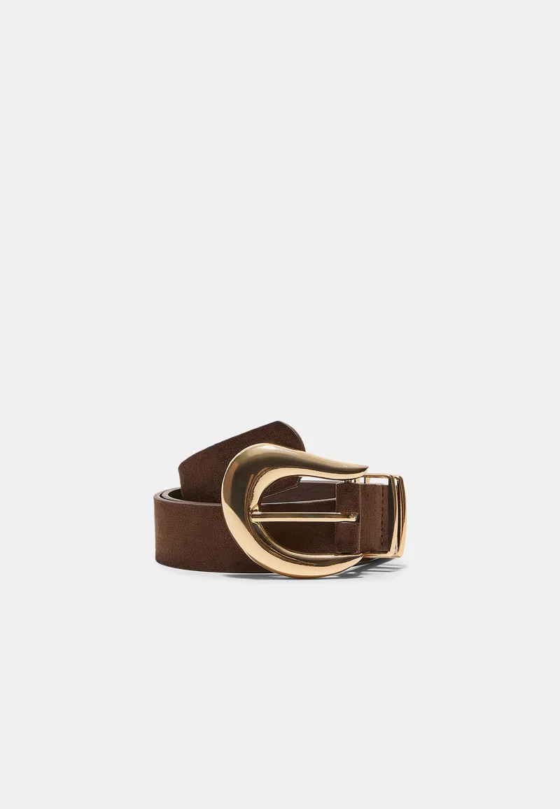 Stradivarius Ζώνη Με Οργανική Αγκράφα Καφέ 90