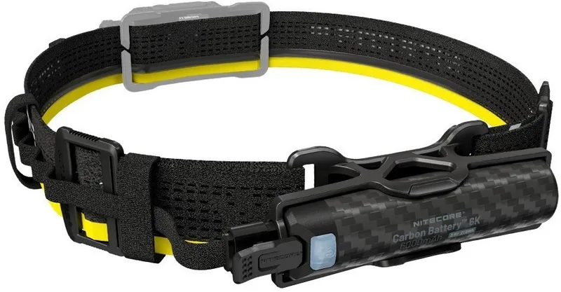 Nitecore Carbon Battery 6K Extended Headlamp Runtime Kit - Αδιάβροχη Φορητή Μπαταρία Φόρτισης με Βάση & Ιμάντα Κεφαλής για Φακό Κεφαλής / PowerBank με Κάλυμμα από Ανθρακονήματα με 1 x Type-C - 6.000mAh - 2A - Carbon Fiber (6952506496525)