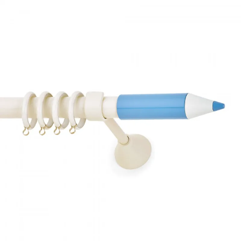 Παιδικά Κουρτινόξυλα Kids Φ.25 σειρά Pensil 0720 Εκρού Μπλε (3.00m Κουρτινόξυλο Μονό)