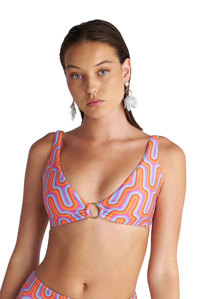 Blu4u γυναικείο μαγιό bikini top τρίγωνο με μεταλλικό κούμπωμα στο πίσω μέρος "Ziggy" (D Cup)-26366534D-07