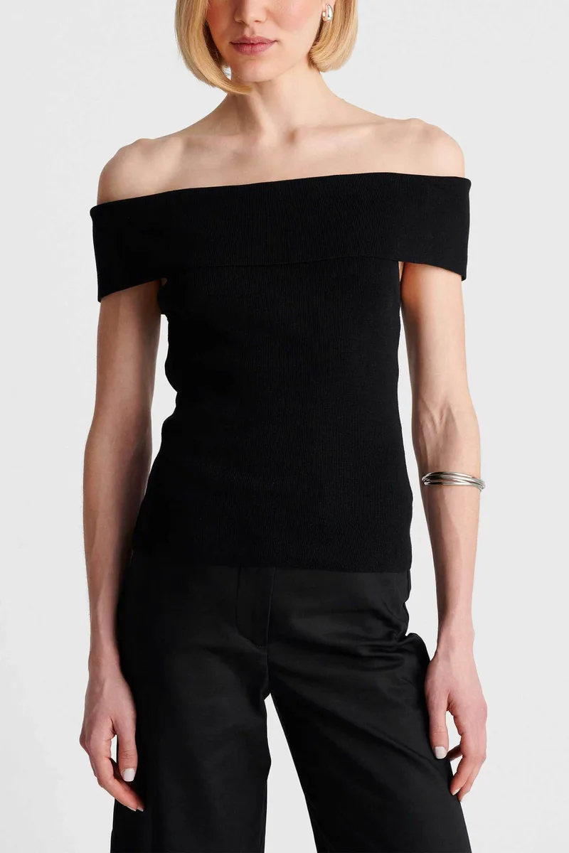 'ALE γυναικεία μπλούζα off shoulder - 8P23418 Μαύρο