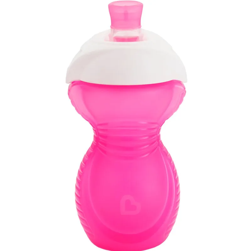 Munchkin Click Lock Bite Proof Sippy Cup Παιδικό Κύπελλο με "Click-lock" Σχεδιασμό & Καπάκι Σιλικόνης 296ml - Ροζ