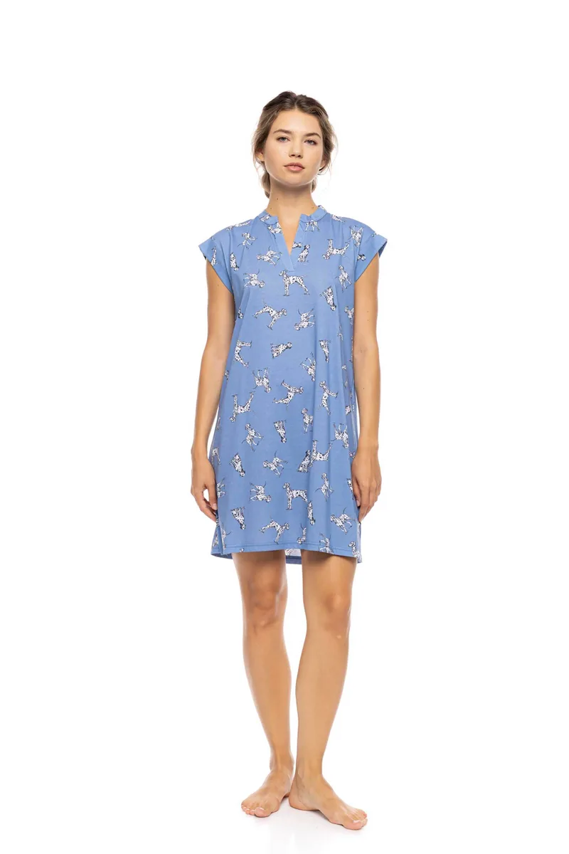 Ροζ Label γυναικείο νυχτικό "Dalmatian Denim" - S1565 Μπλε