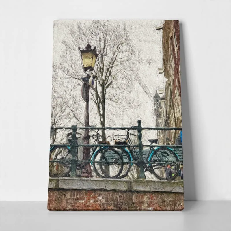 Πινακας σε καμβά BICYCLES ON BRIDGE