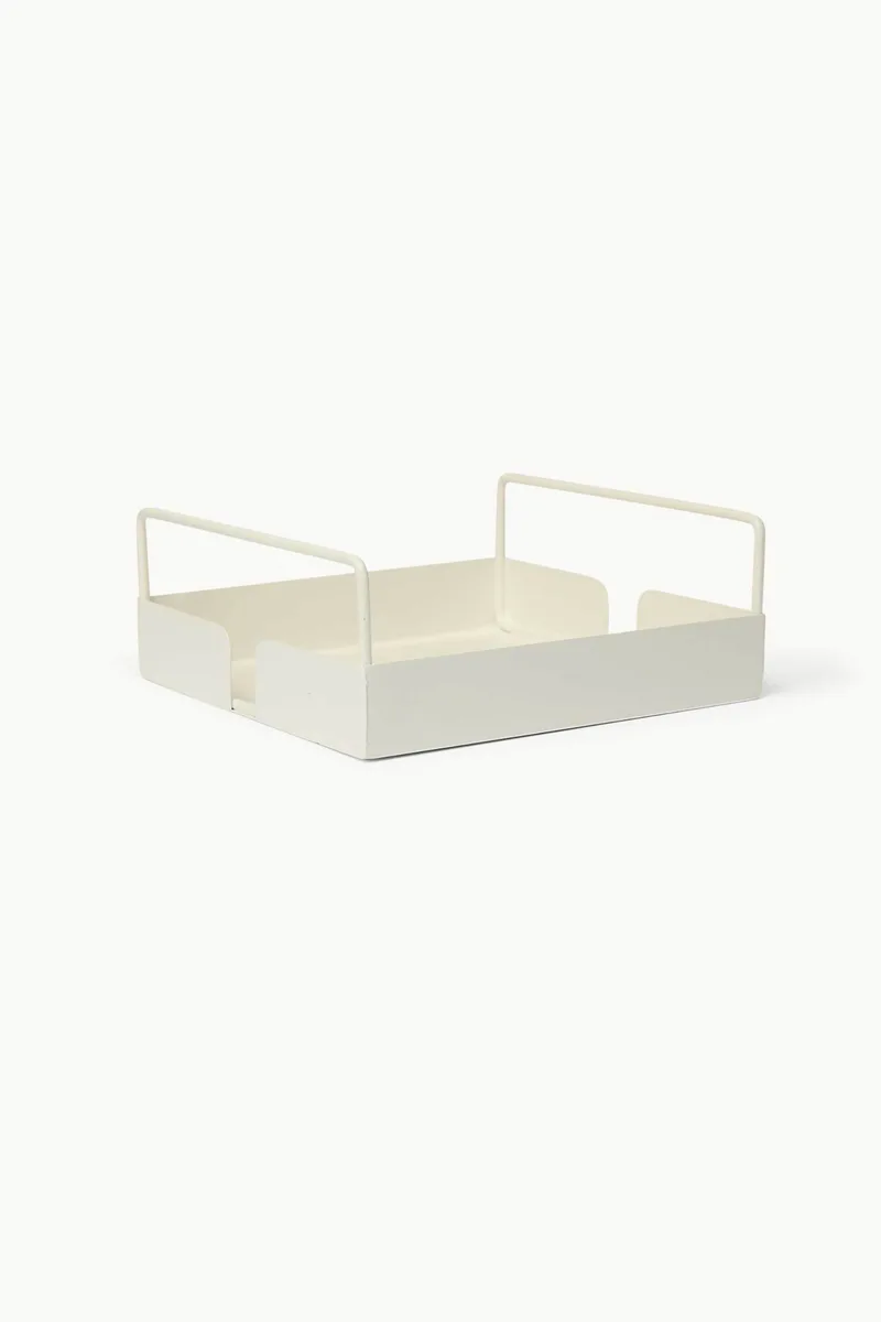 Coincasa σιδερένια θήκη για χαρτοπετσέτες 19 x 19 x 7,5 cm - 006810023 Λευκό