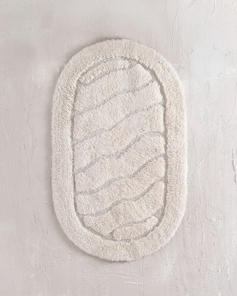 Πατακι μπανιου (60χ90) oval ecru, rythmos home
