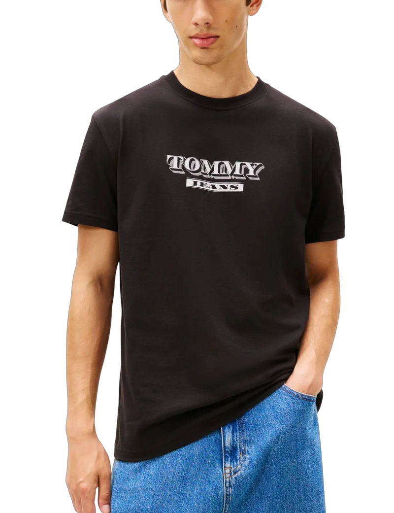 Ανδρικό T-shirt Μαύρο Tommy Jeans DM0DM22322-BDS